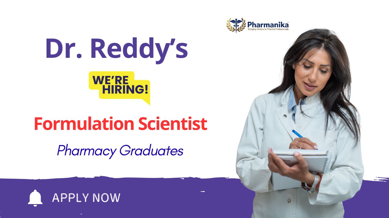 Formulation Scientist Job at Dr. Reddy’s Laboratories | Apply