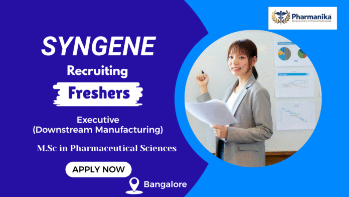 Freshers Executive Job Opening at Syngene Freshers Executive Job Opening at Syngene