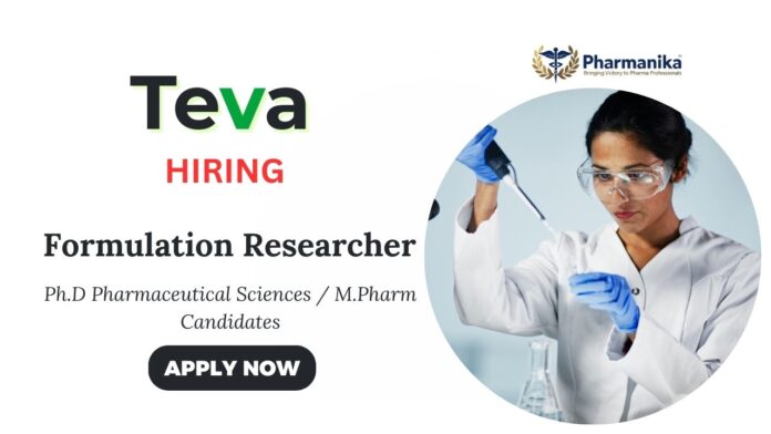 M Pharm Jobs at Teva Pharmaceuticals | Apply Now for Formulation Researcher Role
