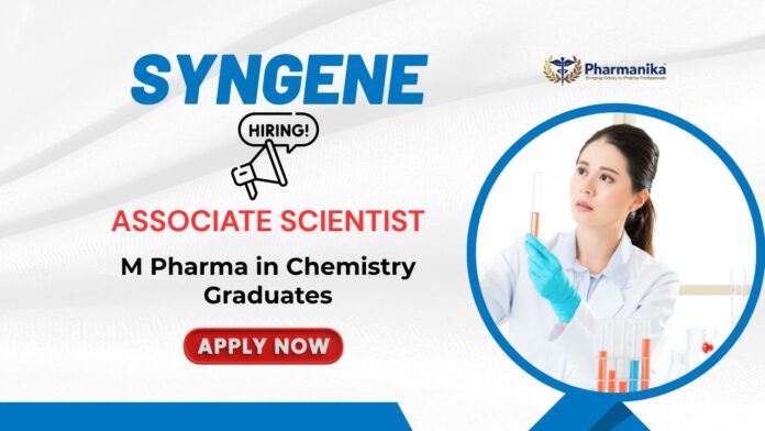 Syngene Hiring for Associate Scientist Role | M Pharma Candidates can Apply