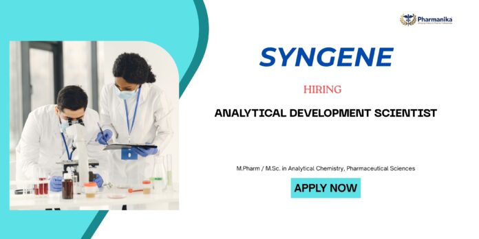 Analytical Development Scientist Career in Syngene: Hiring for the Senior Analytical Scientist Role in Bangalore - Apply Now