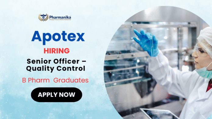 Apotex Hiring Pharmacy Graduates Apply For Executive Role Quality Control Job at Apotex | B Pharma Graduates Apply