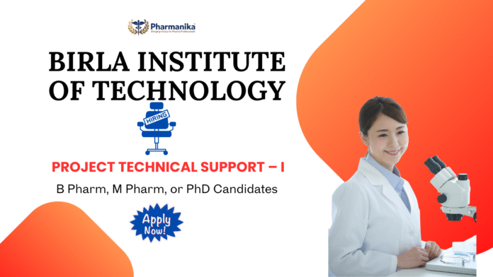 BITS Job Vacancy for Pharma Graduates Apply for Project Technical Support – I Role BITS Job Vacancy for Pharma Graduates| Apply for Project Technical Support – I Role