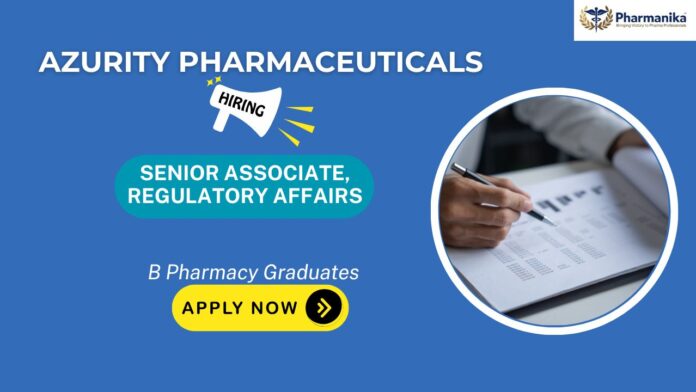 Apply now for Regulatory Affairs jobs and Pharmaceutical jobs at Azurity Pharmaceuticals. Exciting Pharma jobs Hyderabad for skilled professionals.