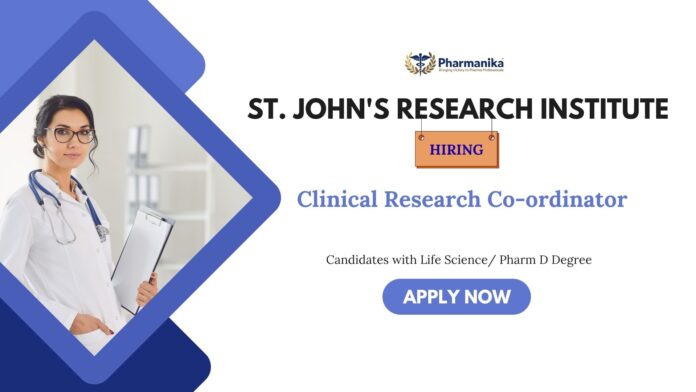 Clinical Research Jobs: St. John’s Research Institute is Hiring | Apply Now for Pharm D Career | Freshers Job