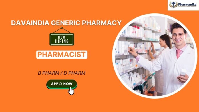 Pharmacist Jobs at Davaindia Generic Pharmacy Kochi – Pharmacy Jobs in India for B Pharm Graduates