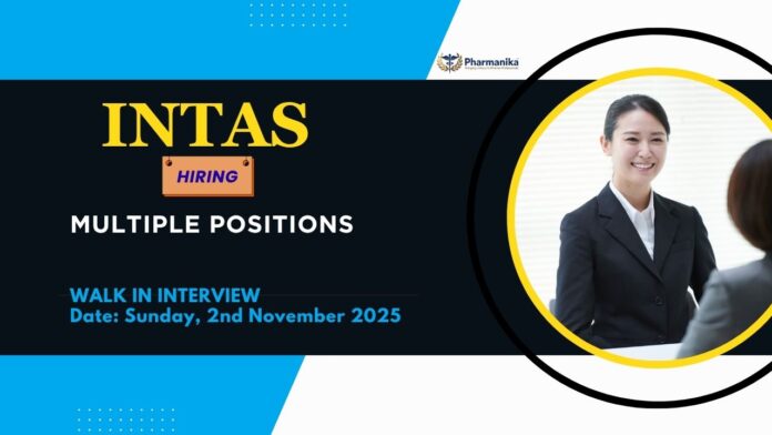 Pharma Jobs in Indore: Intas Career - Walk In Interview | Register Now