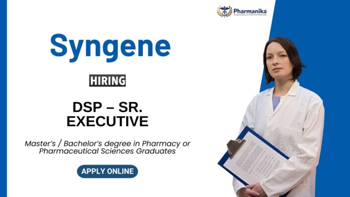Pharmacy Job at Syngene BScMSc Graduates Apply Now for the Sr. Executive Role Pharmacy Job at Syngene BScMSc Graduates Apply Now for the Sr. Executive Role