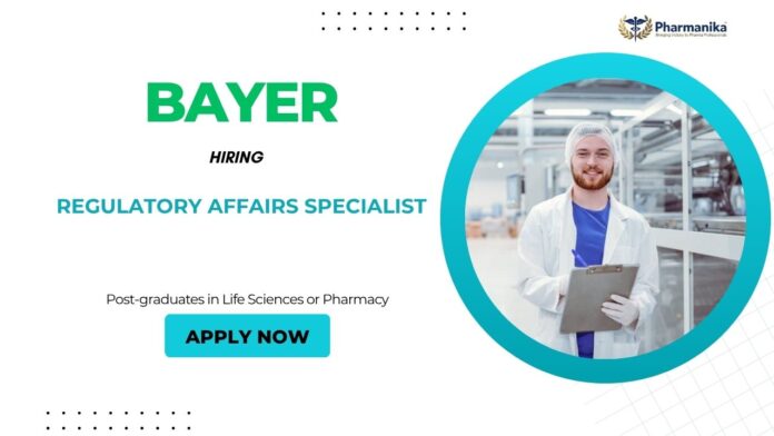 Regulatory Affairs Specialist (1) Pharma Jobs in Maharashtra: Bayer is Hiring a Regulatory Affairs Specialist - Apply Now