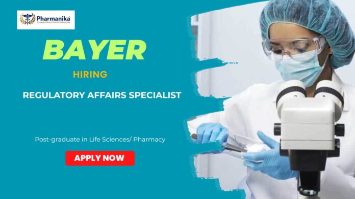 Regulatory Affairs Specialist Regulatory Affairs Jobs In Pharma: Bayer is Hiring in Thane, Maharashtra - Apply Now