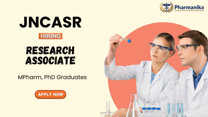 Research Associate Job at JNCASR MPharm Graduates Apply Online
