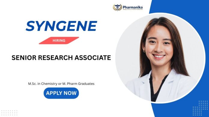 Senior Research Associate Pharma Jobs in Syngene