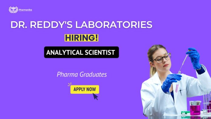 Analytical Specialist Mass Spectrometry Role – Pharma Jobs, Dr. Reddy’s Laboratories Careers, Pharmaceutical Careers