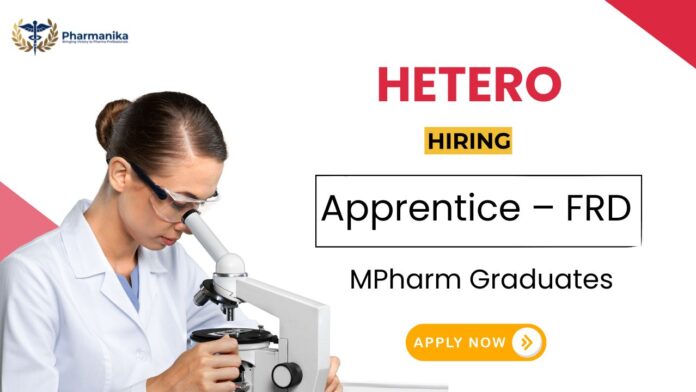 Apprentice Job at Hetero MPharm Graduates Apply Now