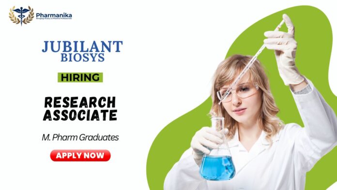 Research Associate Job at Jubilant | MPharm Graduates Apply Now