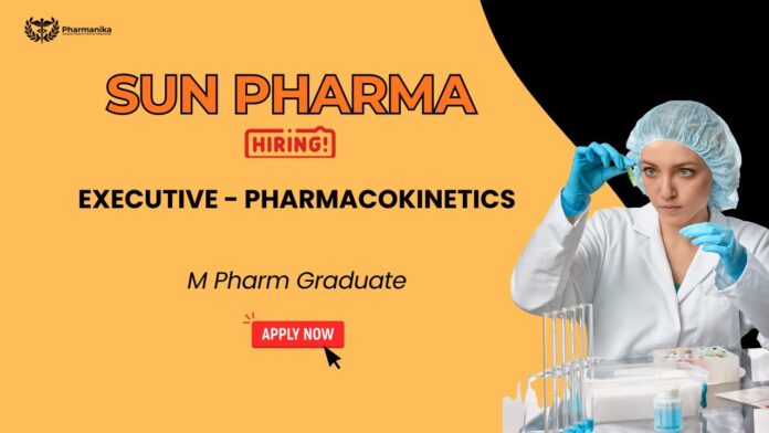 Executive Pharmacokinetics job at Sun Pharma Careers featuring opportunities in Regulatory Affairs jobs and R&D pharma jobs
