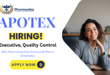 Executive – Quality Control (Pharma QC) Job Opening at Apotex, Bangalore Executive Quality Control Job at Apotex Bangalore ,b pharma jobs,apotex careers