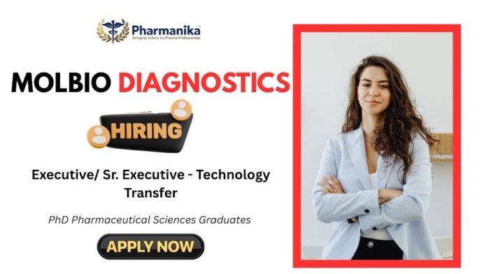 Executive Sr. Executive Technology Transfer Job at Molbio Diagnosis,Pharma Jobs, Pharma jobs in India