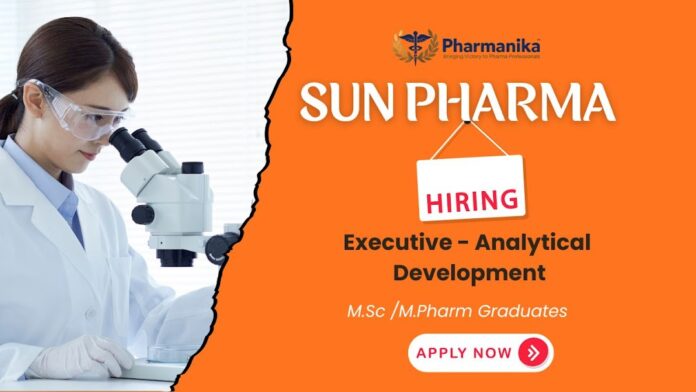 Executive – Analytical Development Job at Sun Pharma, sun pharma jobs,M Pharm Jobs
