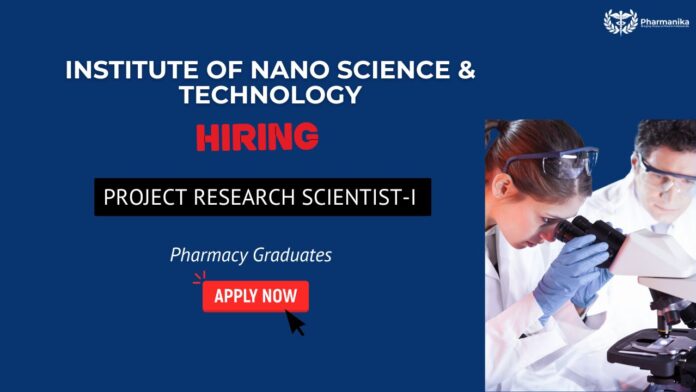 ICMR Jobs – Research Scientist Jobs – M Pharm Jobs Project Research Scientist-I Vacancy at INST Mohali