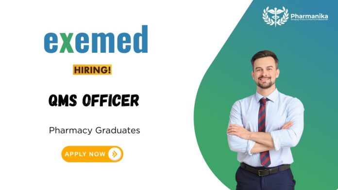 Pharmacy Job at Exemed Pharmaceuticals Apply Now for the QMS Officer