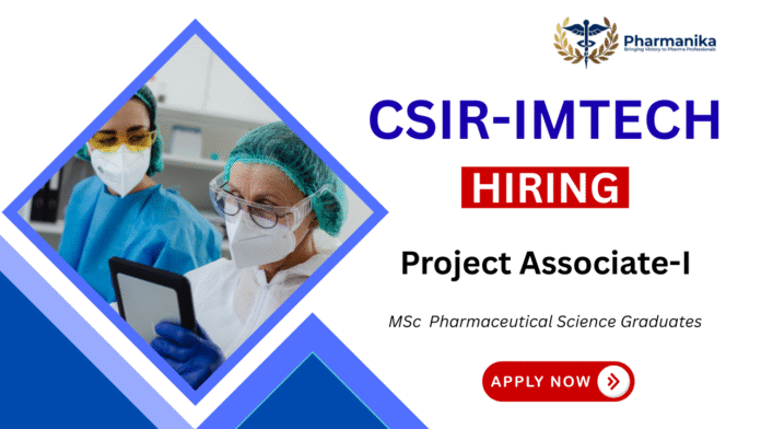 Project Associate Job at CSIR-IMTECH,csir carrers,pharmaceutical science jobs