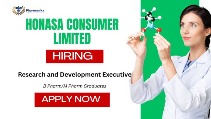 R&D Executive Job at Honasa Consumer Limited,b pharma jobs,M Pharma jobs