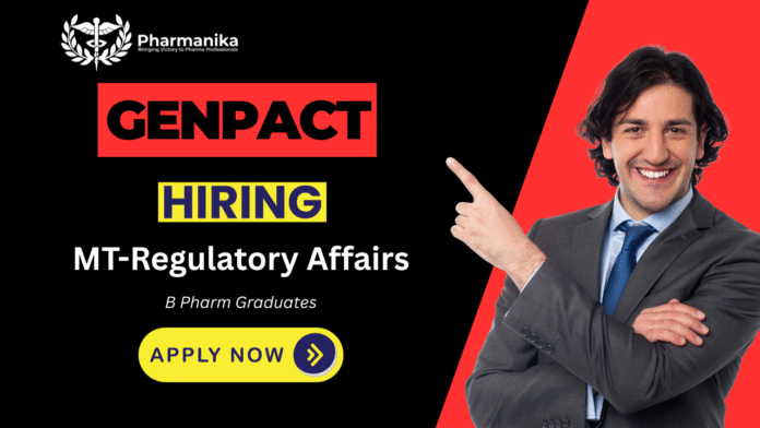 Regulatory Affairs Lead Associate Job at Genpact , B pharma jobs , Genpact Careers