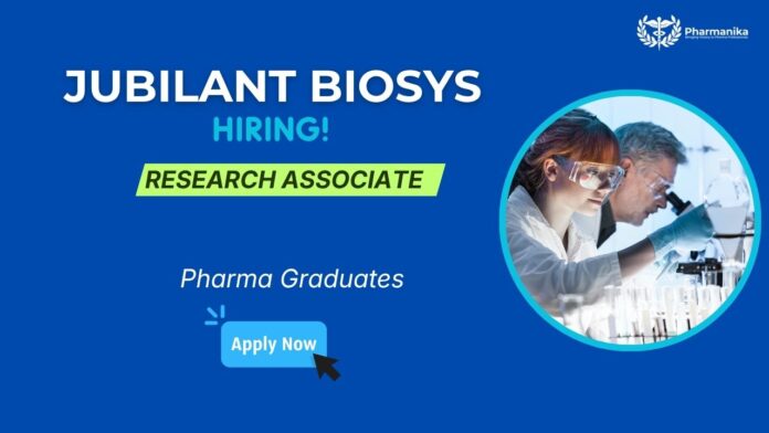 Research Associate II In Vitro ADME role at Jubilant Biosys – pharma jobs, ADME jobs, Bengaluru pharma jobs