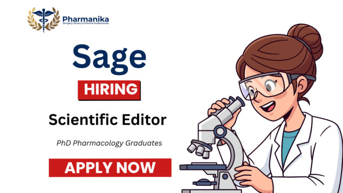 Scientific Editor Job at Sage Publishing, Pharmacy Jobs, Pharmacology Jobs