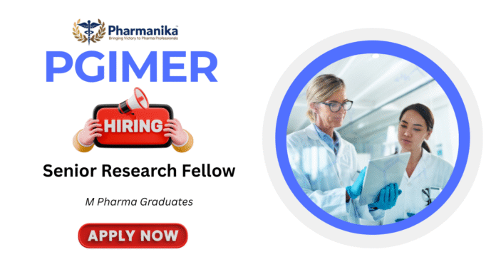 Senior Research Fellow Job at PGIMER Chandigarh,Research jobs,M Pharm jobs