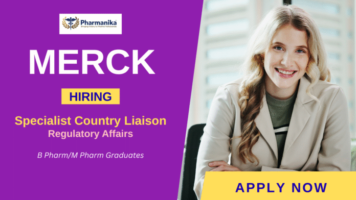 Specialist – Regulatory Affairs Job at Merck Bangalore,Pharmacy jobs,pharmacy careers