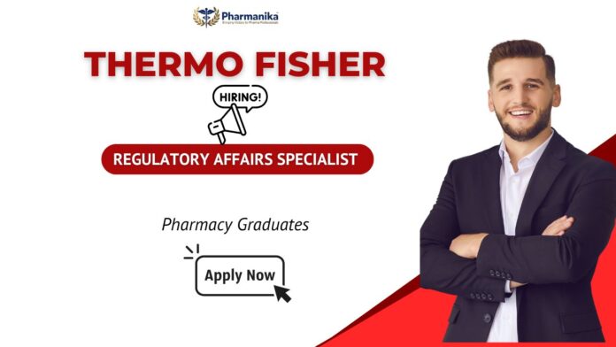 Thermo Fisher Careers opportunity for RCR Specialist, emphasizing Regulatory Affairs Jobs and Pharma Jobs.