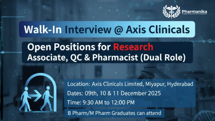 Axis Clinicals Walk-In Drive 2025 ,B pharma jobs,M Pharma jobs