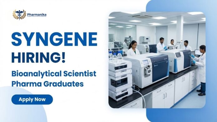 Bioanalytical Scientist working in laboratory at Syngene Pharma Jobs in Bangalore Syngene Careers