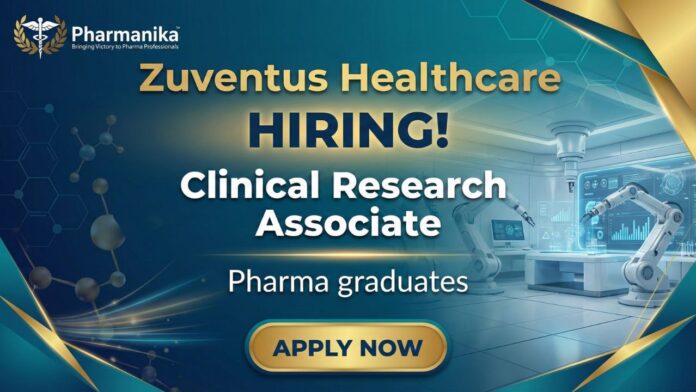 Clinical Research Jobs – Pharma Freshers Jobs – Featured Image for Clinical Research Associate Position at Zuventus Healthcare