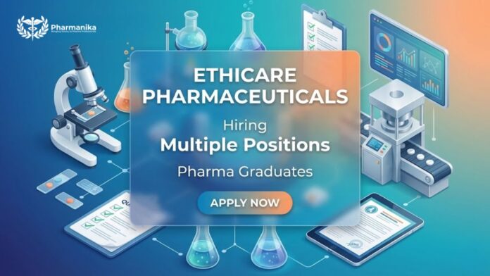 Ethicare Pharmaceuticals hiring professionals for Quality Control Jobs and pharmaceutical Careers in Vadodara POR GIDC