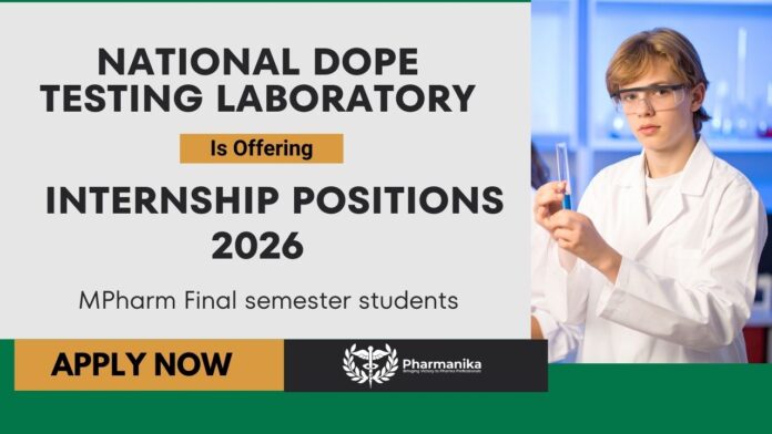 Pharma Internship at National Dope Testing Laboratory | MPharm Students Apply Now