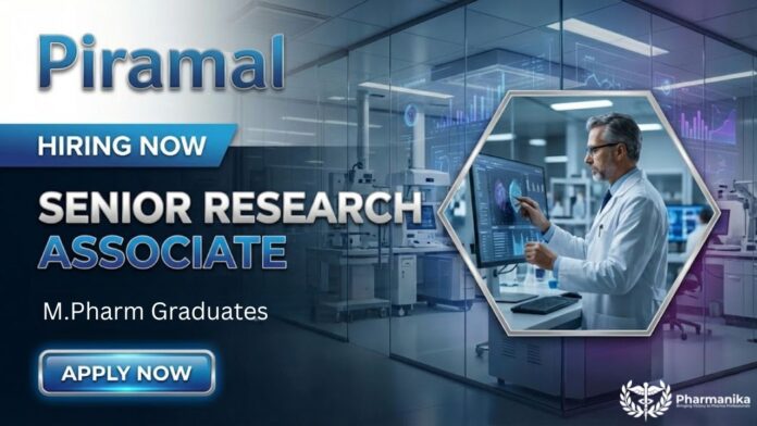 Research Associate Job at Piramal | MPharm Graduates Apply Now