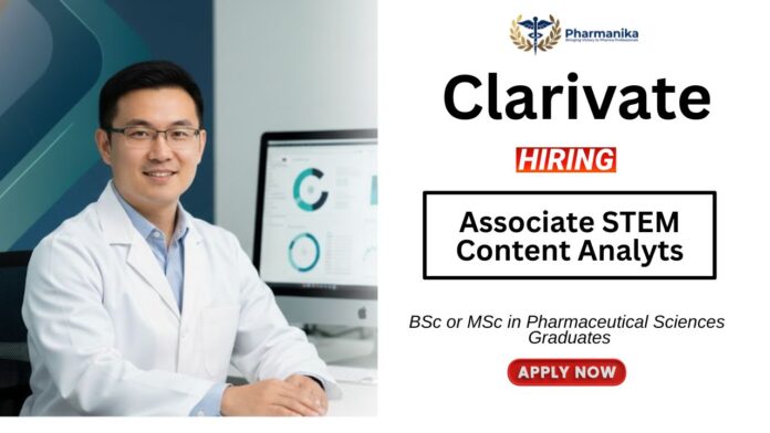 Pharmaceutical Science Job at Clarivate | Freshers Apply Now