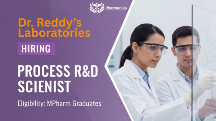 Scientist Job at Dr Reddy's Laboratories | MPharm Graduates Apply Now