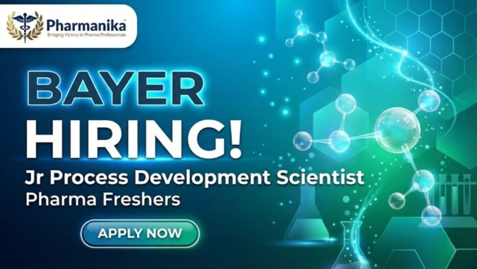 Pharma Freshers Jobs at Bayer Careers for Jr Process Development Scientist I in Vapi Gujarat