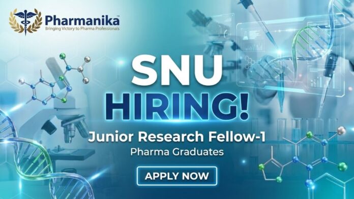 Pharma Jobs in Delhi – Junior Research Fellow Jobs at Shiv Nadar Institution of Eminence