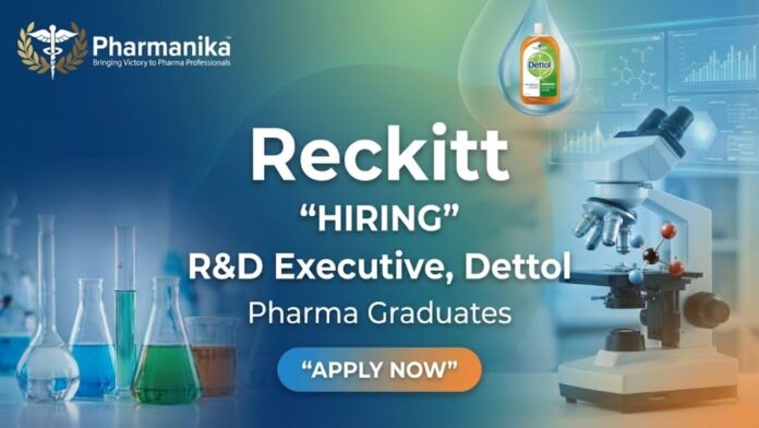 Pharma R&D Jobs at Reckitt careers for R&D Executive Dettol in Gurugram