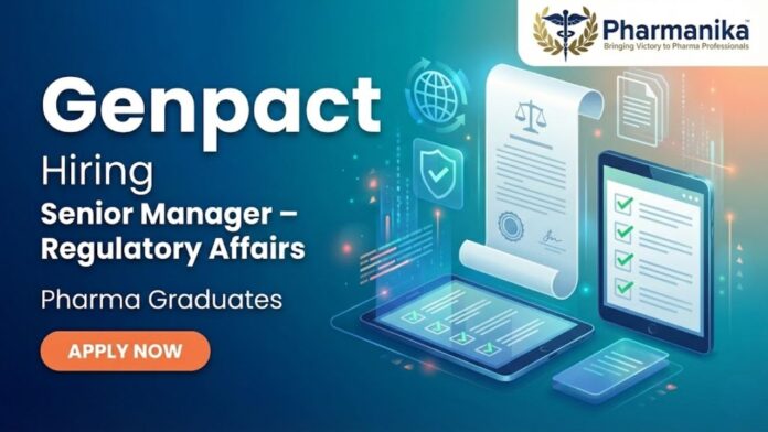 Regulatory Affairs jobs at Genpact Careers for Senior Manager Regulatory Affairs role