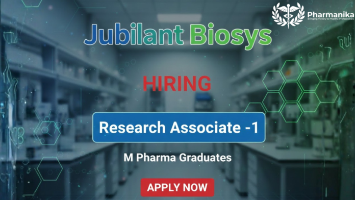 Research Associate I – Analytical job at Jubilant Biosys ,M Pharma jobs,Jubilant careers