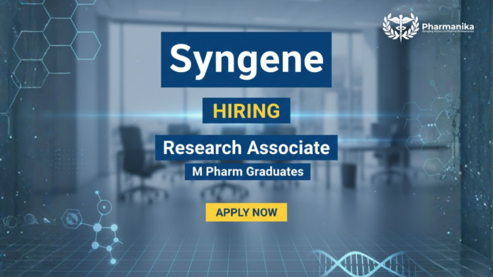 Research Associate – Analytical Job At Syngene ,M Pharma jobs , Syngene careers