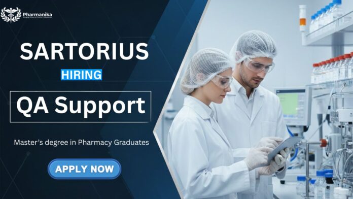 Quality Assurance Job for Freshers at Sartorius | Apply Now for the QA Support Professional Role