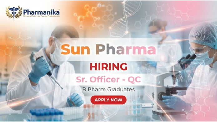 Sr. Officer QC Job at Sun Pharma Jammu ,B Pharma jobs,Pharmacy jobs
