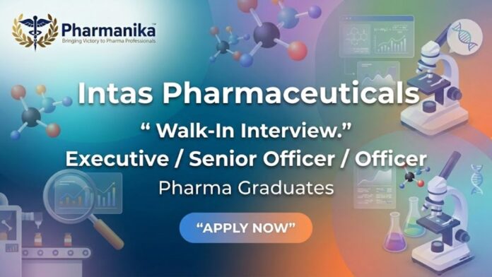Walk-In Interview Intas Pharmaceuticals Jobs for Quality Control Chemical and Micro roles at SEZ Ahmedabad